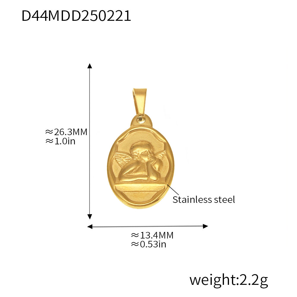 Gold-Tone Symbol & Ocean Stainless Steel Pendants