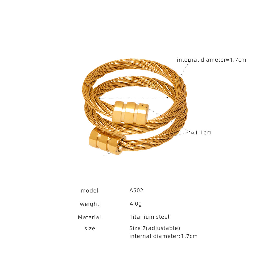 Sculptural Stainless Steel Bangle & Ring Designs