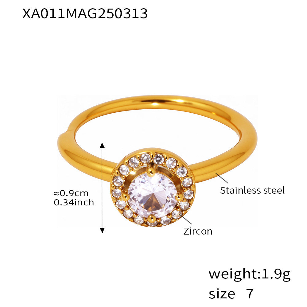 Round Cubic Zirconia Accent Ring
