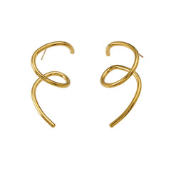 18K Gold-Plated Sculptural Spiral Earrings