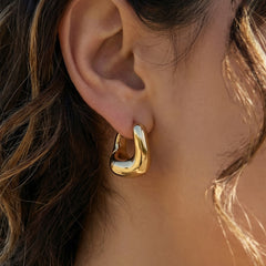Rounded U-Shaped Stainless Steel Hoop Earrings