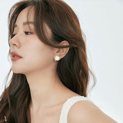 Marielle Vintage-Inspired Enamel Rose Stud Earrings