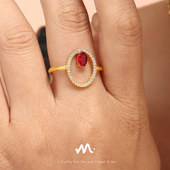 Adjustable Circle Cubic Zirconia Open Ring