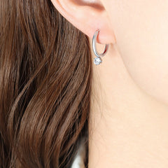 Cubic Zirconia Accent Hoop Earrings