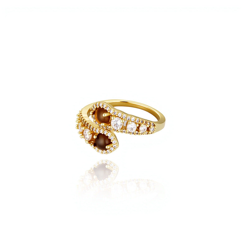 Daphne Pavé Snake Adjustable Ring