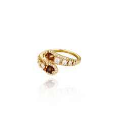 Daphne Pavé Snake Adjustable Ring