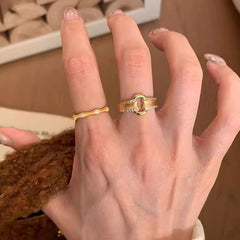 Daphne Vintage-Inspired Pavé Floral Adjustable Ring