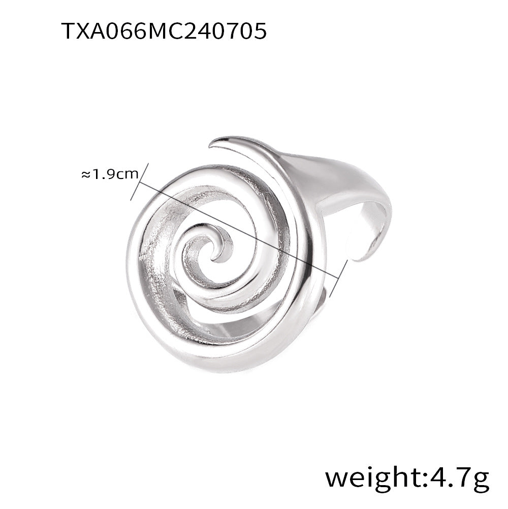 Spiral Pendant Necklace & Open Ring