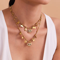 18K Gold-Plated Dog Charm Jewelry and Pendant Set