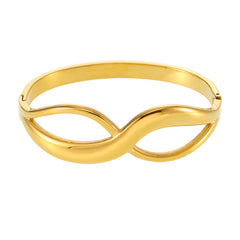 18K Gold-Plated Infinity Curve Bangle Bracelet