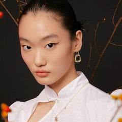 Nadine Statement Geometric Drop Earrings