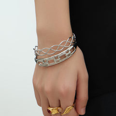18K Gold-Plated Openwork Cuff Bracelet