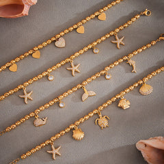 18K Gold-Plated Coastal Charm Bracelet Collection