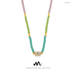 Multicolor Bead Pendant Necklace
