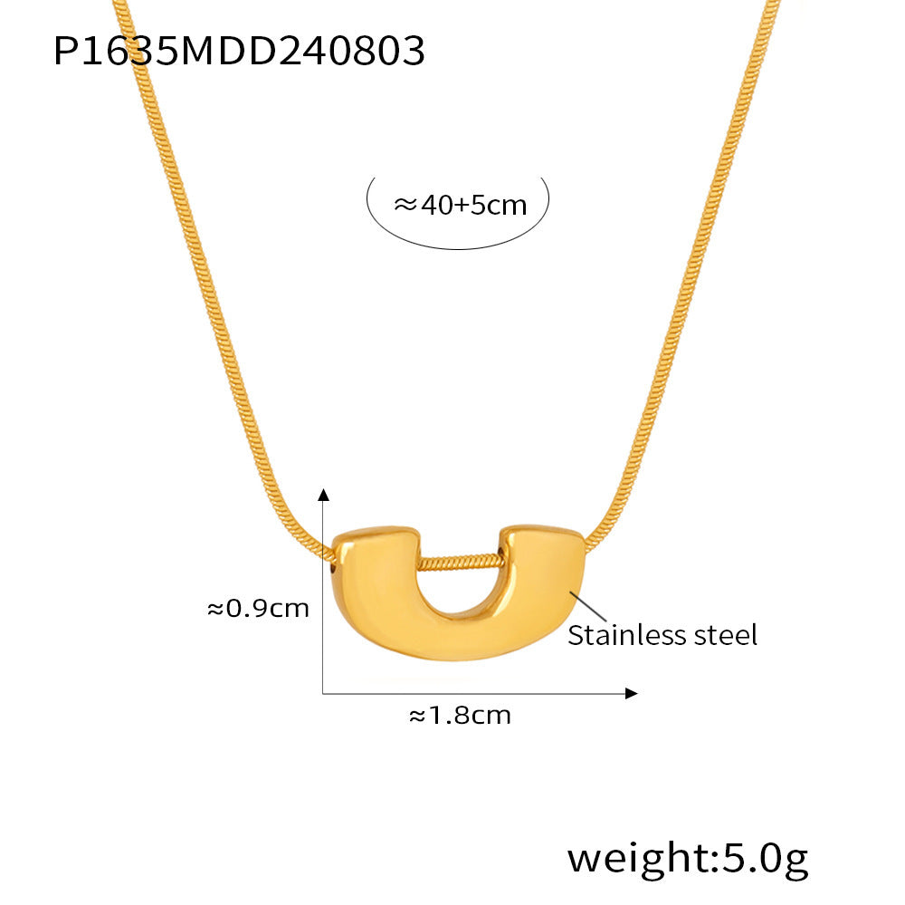 18K Gold-Plated U-Shape Pendant Jewelry