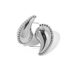 Nadine Vintage-Inspired Pavé Teardrop Stud Earrings