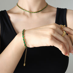 Colored Cubic Zirconia Necklace or Bracelet