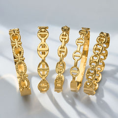 Sculptural Link Bangle Bracelet Designs