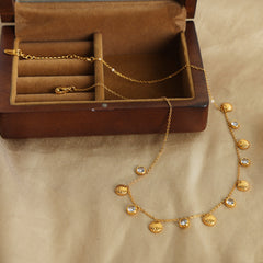 Shell and Cubic Zirconia Charm Necklace