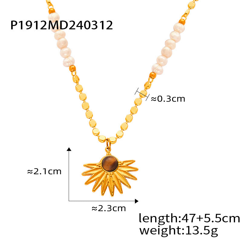 Freshwater Pearl Stone or Celestial Pendant Necklace