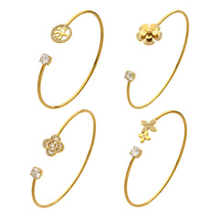 Floral Cubic Zirconia Open Cuff Collection