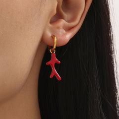 Gold-Tone Coral Branch Earrings