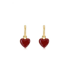 Camille Enamel Heart Stud Earrings