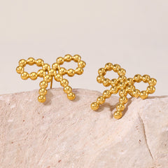 Gold-Tone Bow Stud and Drop Earring Designs