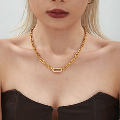 Cubic Zirconia Open Link Necklace and Bracelet