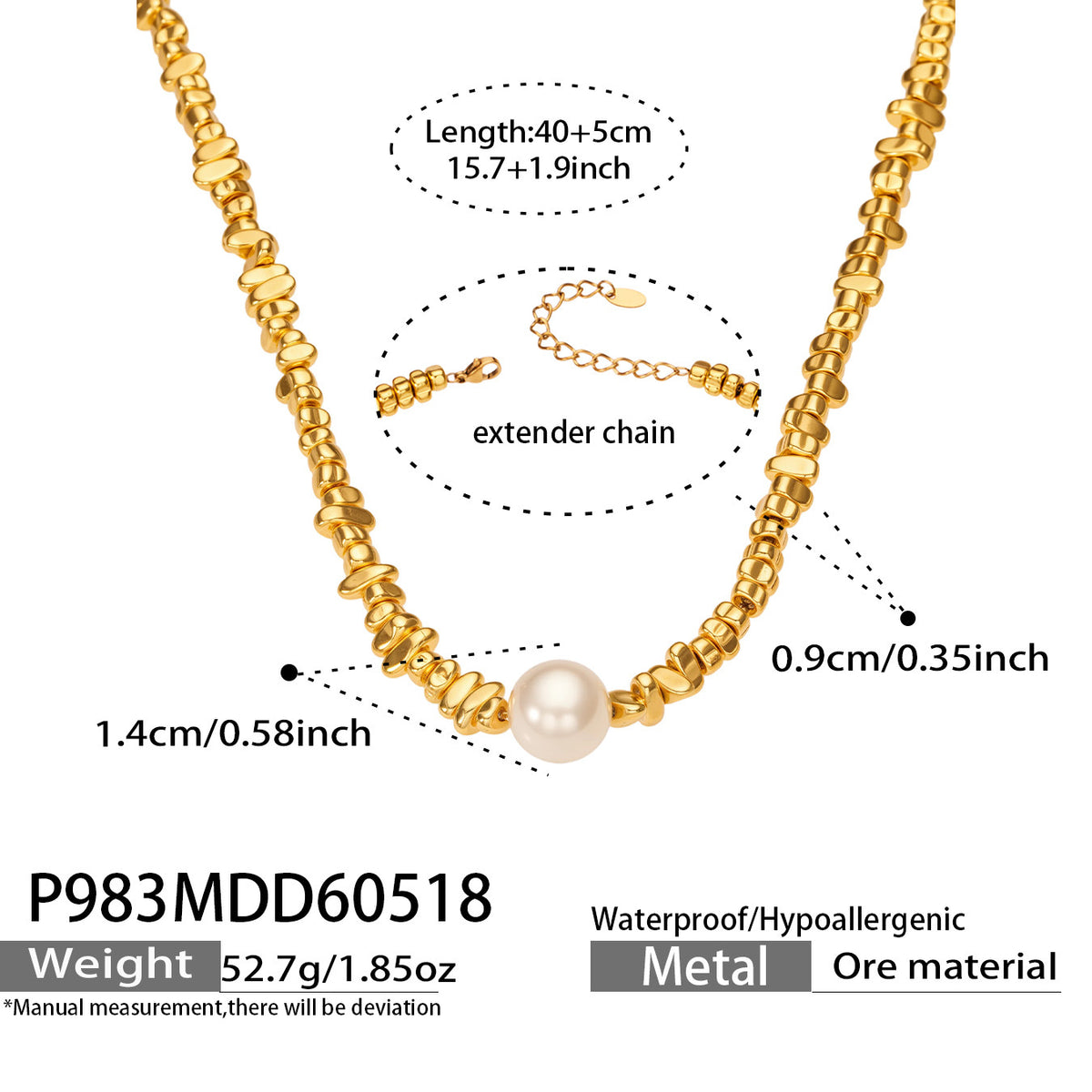 18K Gold-Plated Pearl Accent Necklace