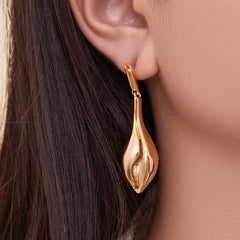 18K Gold-Plated Openwork Shell Drop Earrings