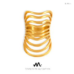 Open Multi-Row Stainless Steel Statement Ring