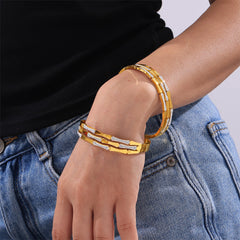 Bamboo Link Sparkling Accent Bangle