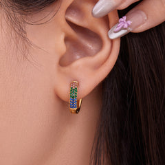 18K Gold-Plated Cubic Zirconia U-Hoop Earrings