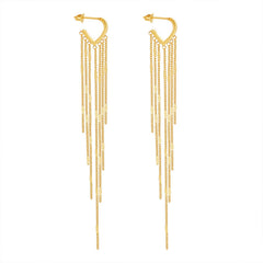 Heart Chain Tassel Drop Earrings