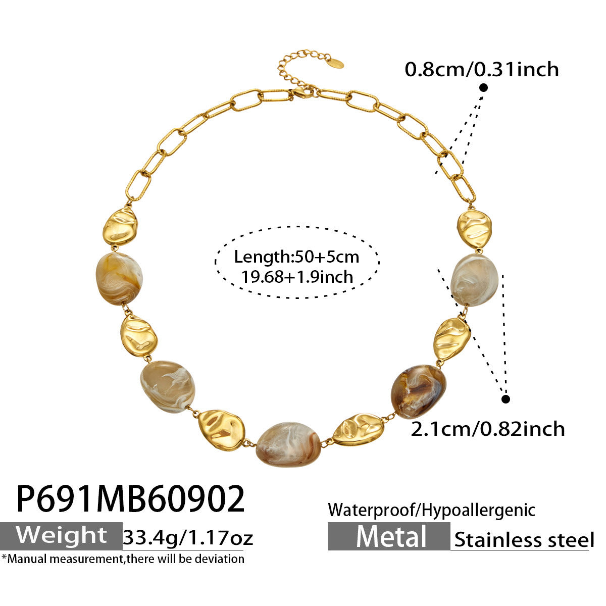 Resin & Metal Disc Statement Necklace
