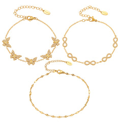 Butterfly & Infinity Charm Chain Bracelets