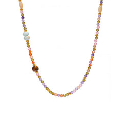Multicolor Faceted Cubic Zirconia Beaded Necklace