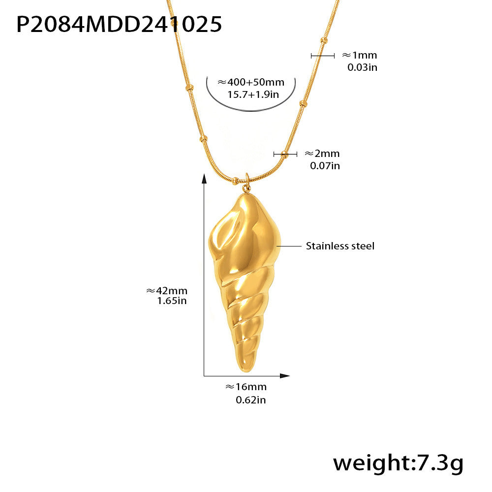 Conch Pendant Necklace or Flat Layering Chain