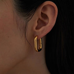 Camille Minimalist Oval Hoop Earrings