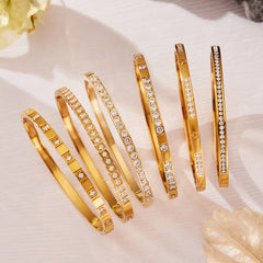 Cubic Zirconia Slim Clasp Bangle Designs