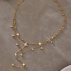 Cubic Zirconia Starburst Necklace & Bracelet