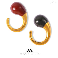 Enamel Teardrop Open Ring