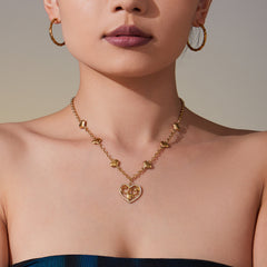 Open Heart Cubic Zirconia Pendant Necklace