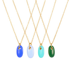 Color Enamel Pendant Necklace and Layering Chains
