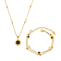 Reversible Shell Pendant Necklace & Bracelet
