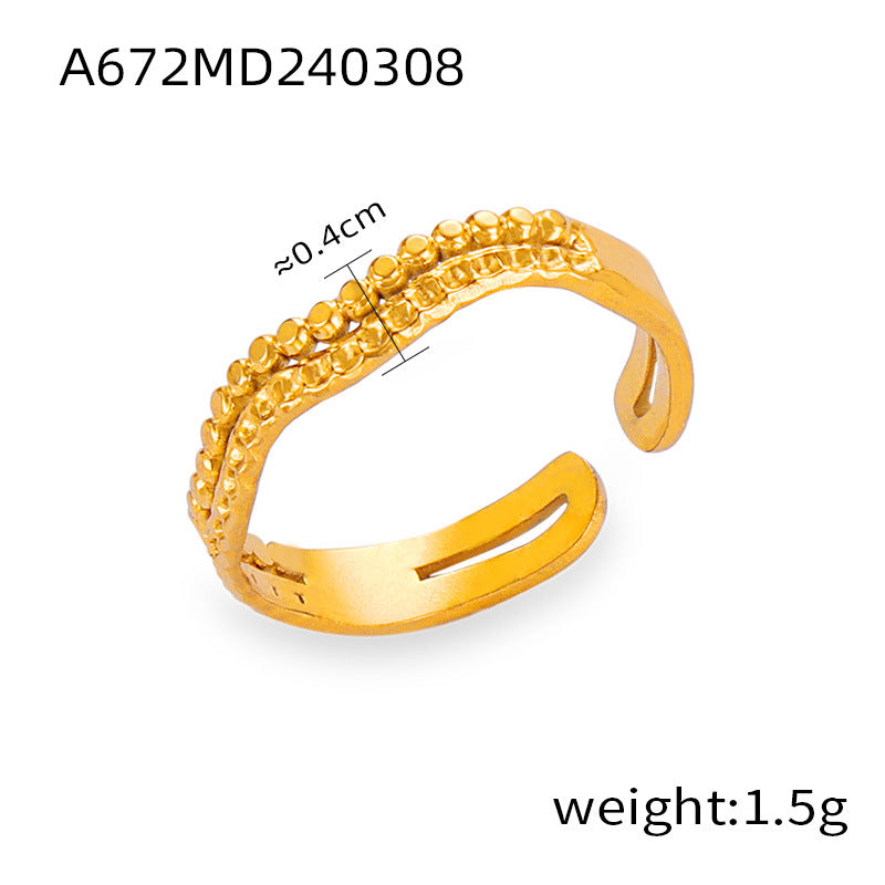 Gold-Tone Sculptural Open Ring
