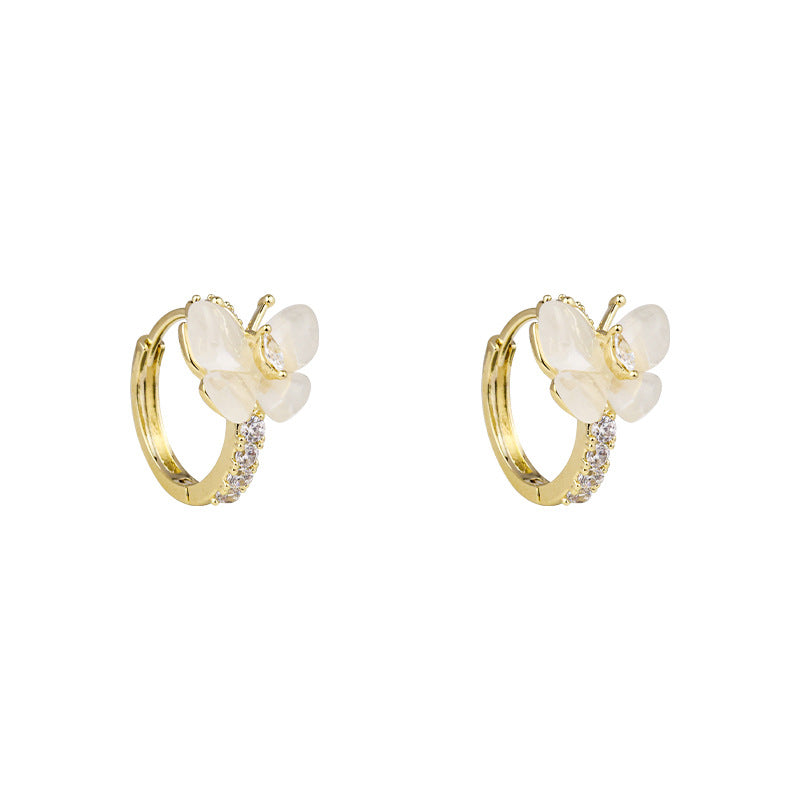 Camille Vintage-Inspired Pavé Butterfly Stud Earrings