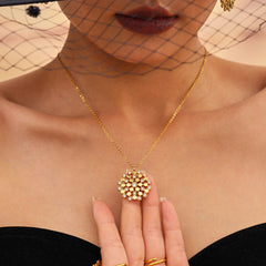 Cubic Zirconia Floral Earrings, Necklace & Ring