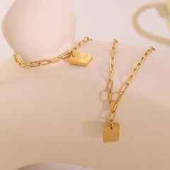GOOD LUCK Tag Chain Anklet
